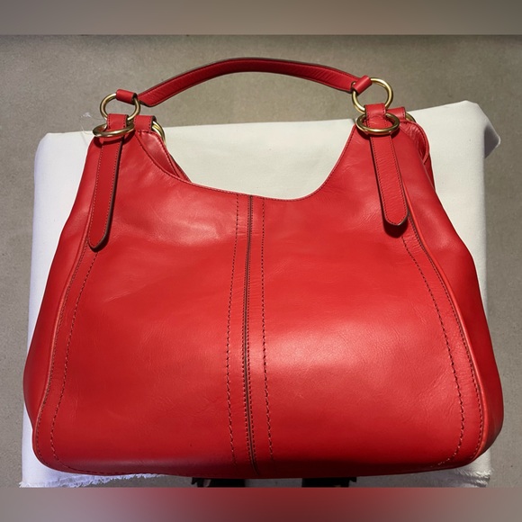 NWT COACH TOTE with Dust Bag    JULIANNE TOTE   AURA ORANGE   Gold tone metal - Picture 3 of 16